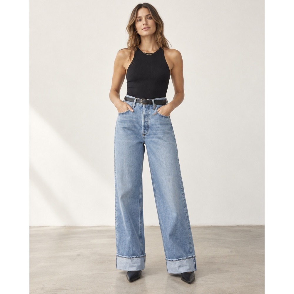 Agolde Womens 26 Wide Leg Denim Jeans